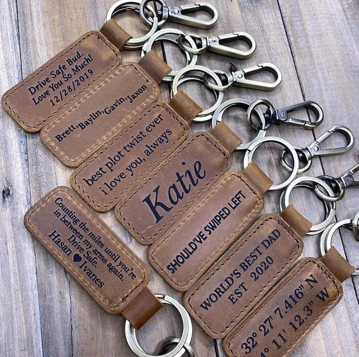 Personalized Leather Keychain, Customized Keychain, Custom Leather Key chain, Key Chain Gift, Custom Key Chain, Gift for Him, New Home Gift.