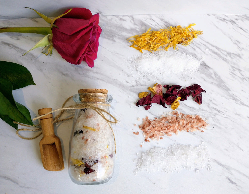 Vanilla Rose Spa Gift Box, Organic Bath Bombs & Body Butter