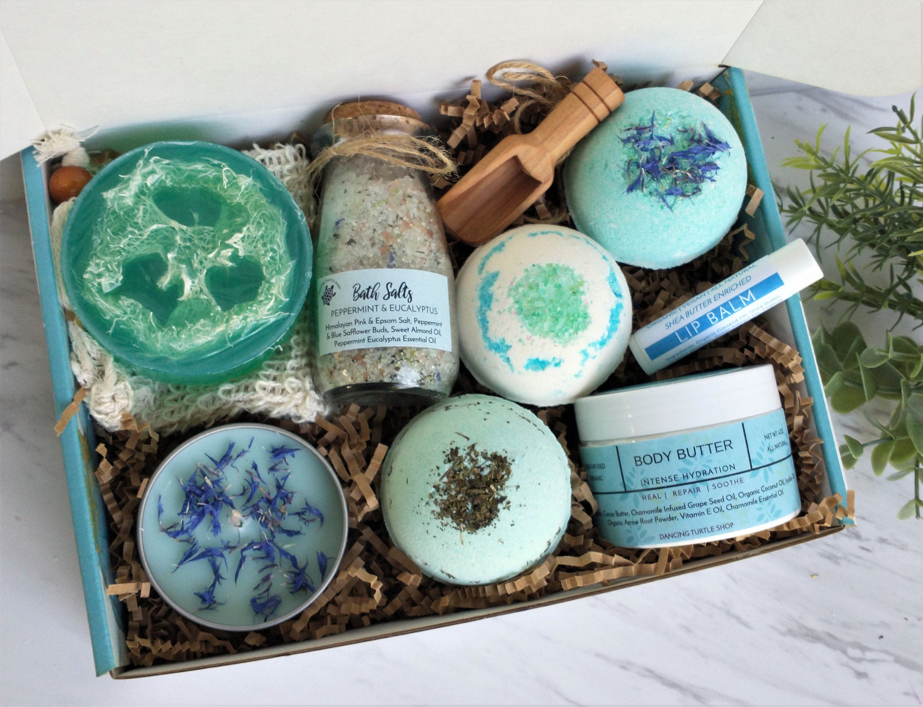 Personalized Eucalyptus Spa Gift Box, Aromatherapy Pamper Set