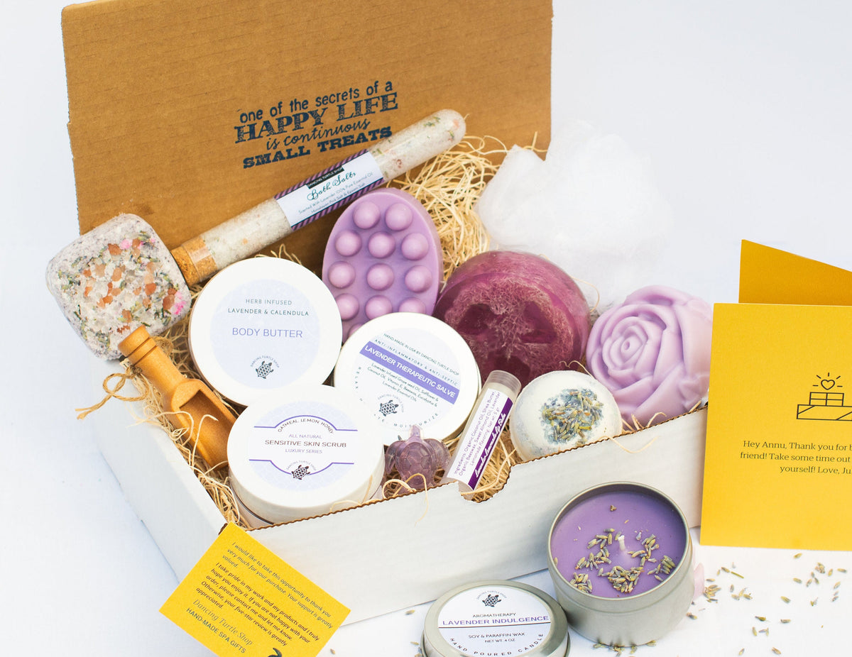 Lavender Spa Gift Set, Natural Aromatherapy, Personalized Spa Box