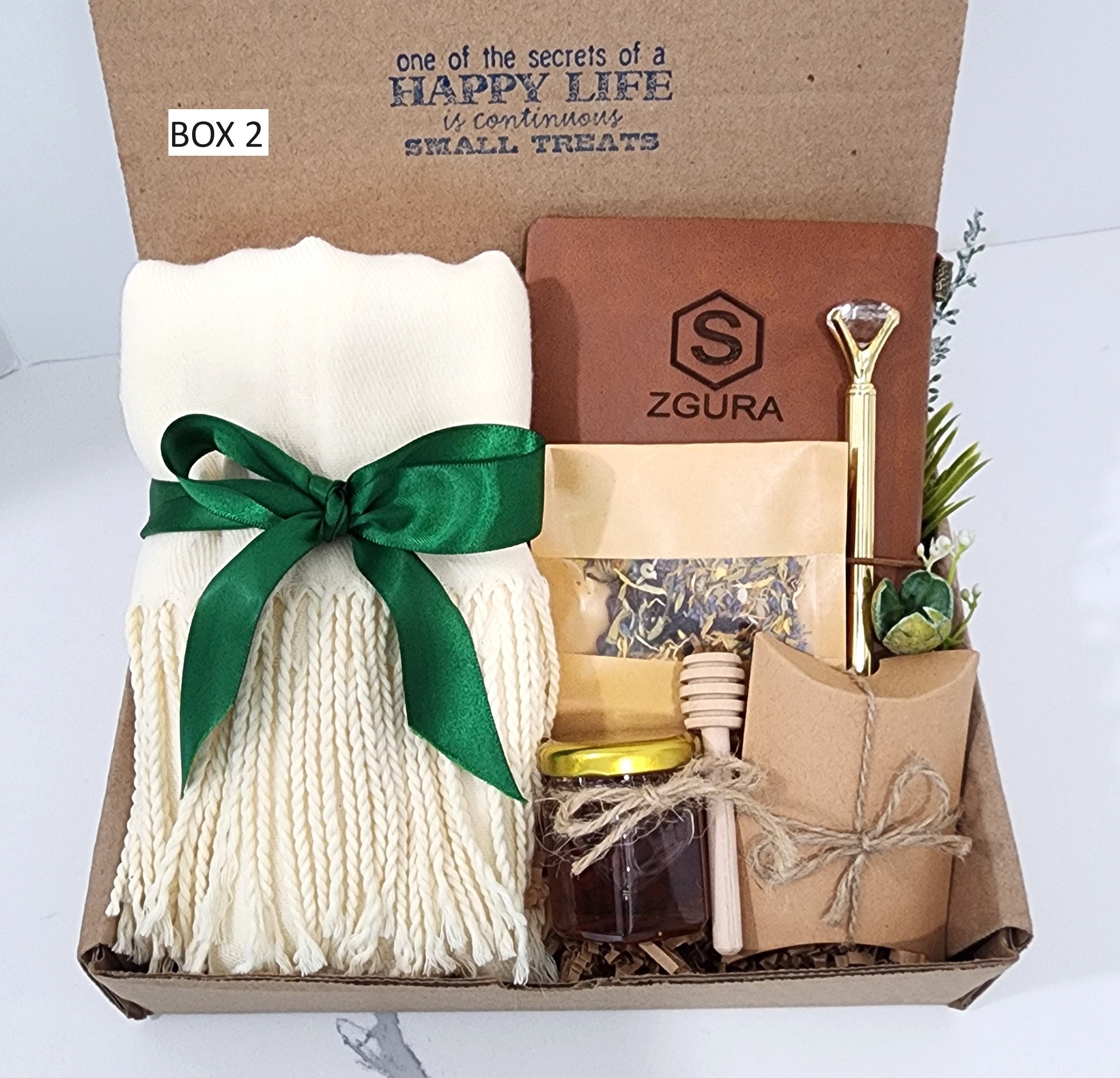 Engraved Gift, Cozy Gift Box, Hygge Gift Box, Cashmere Scarf Gift, Personalized Gift Box, Spa gift box,  Sending a hug, Thinking of You Gift
