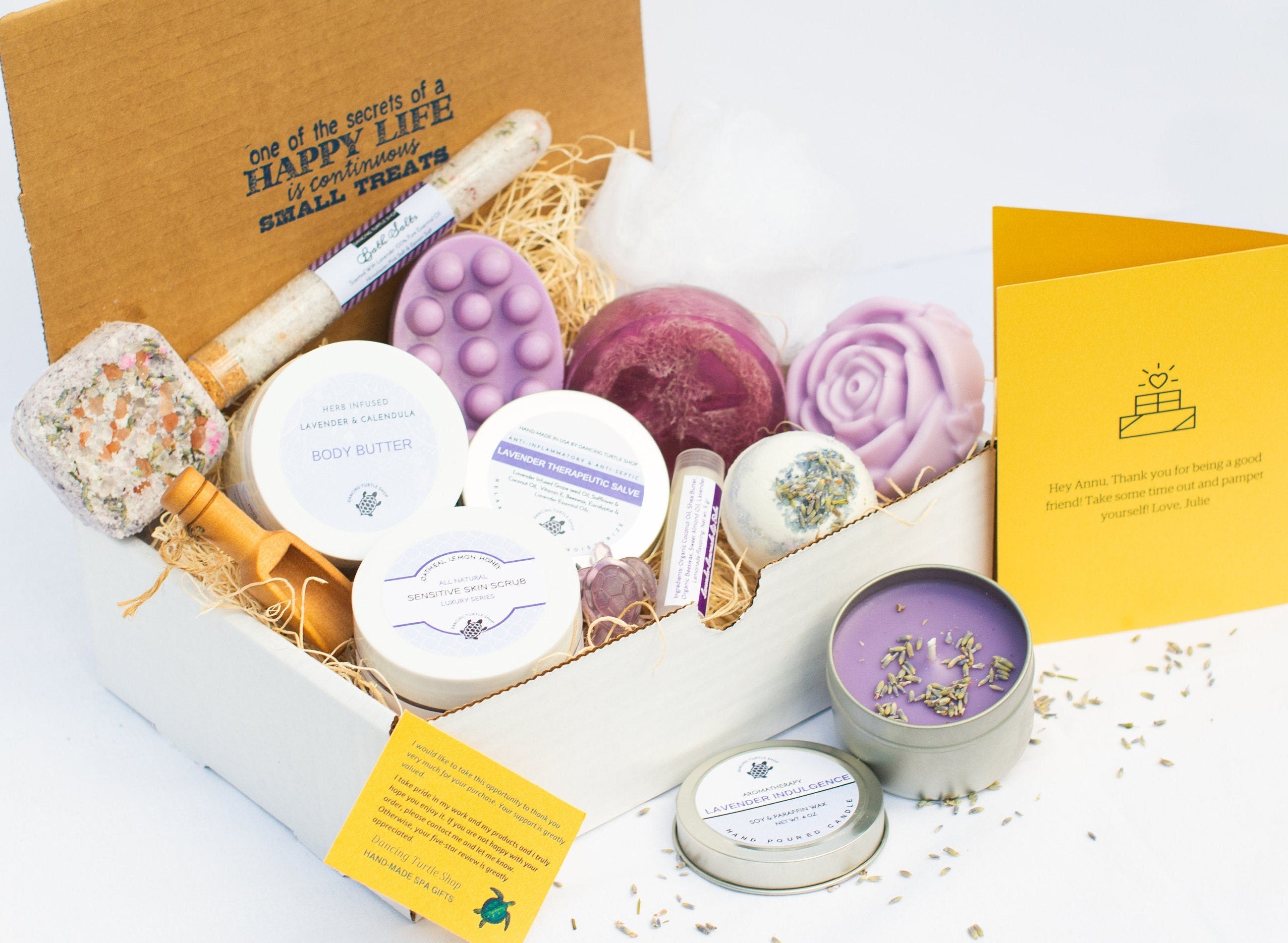 Personalized Lavender Spa Gift Box, Natural Relaxation Set