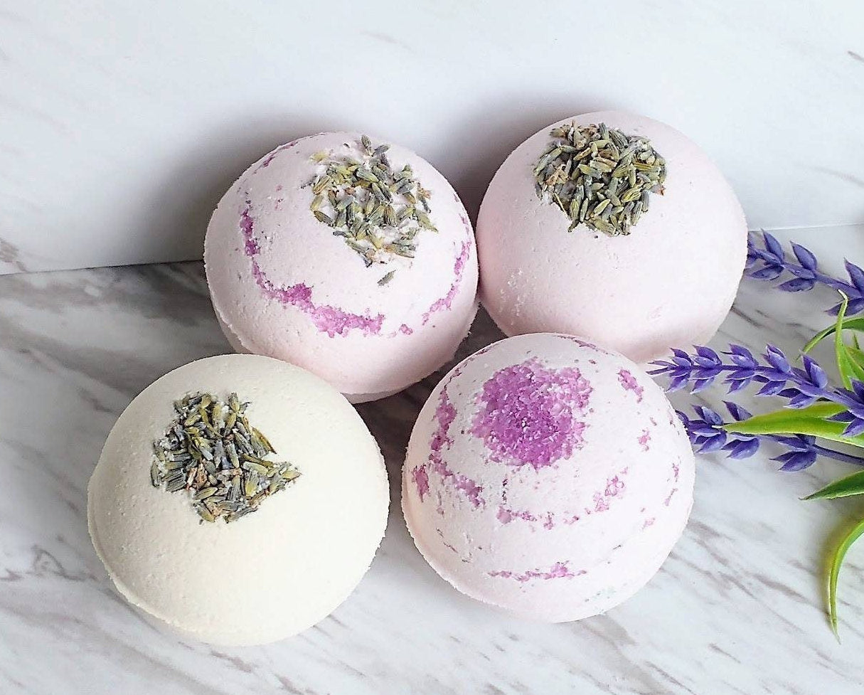 Stocking Stuffers, Lavender Natural Bath Bomb, Vegan Organic Bath bombs, Stress Relief Bath Bombs, Bubble Bath, Self Care