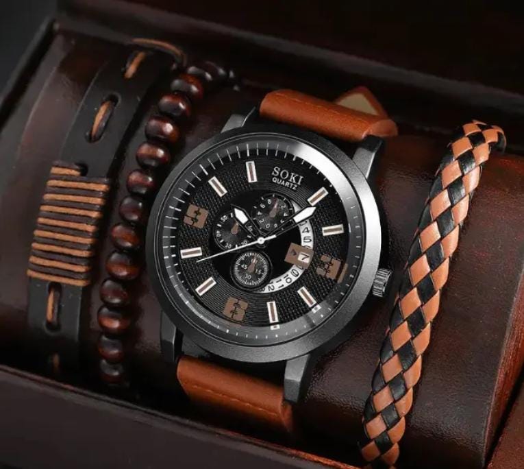 Custom Engraved Mens Watch | Personalized Anniversary, Father's Day Gift | Stylish, Luxurious & Elegant Watch, Special Occasion Gift for Him