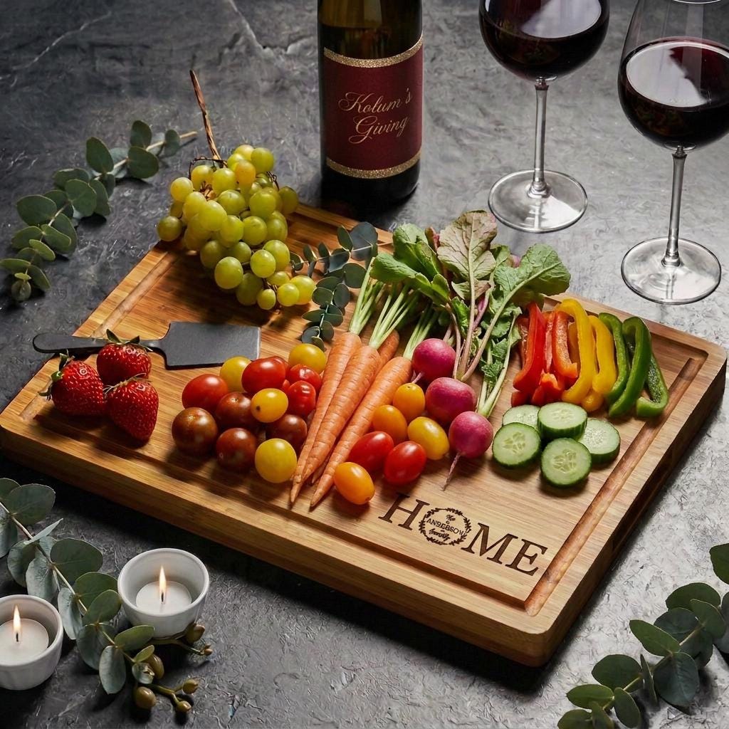 Housewarming Gift, Custom Cutting Board, Engraved Wedding Gift, Holiday Gift, Charcuterie Board, Engagement Gift, Dining and Serving Tray
