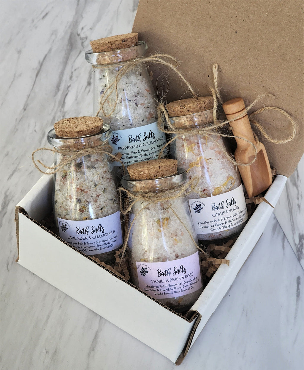 All Natural Bath Salts Gift Set, Essential Oils, Spa Aromatherapy