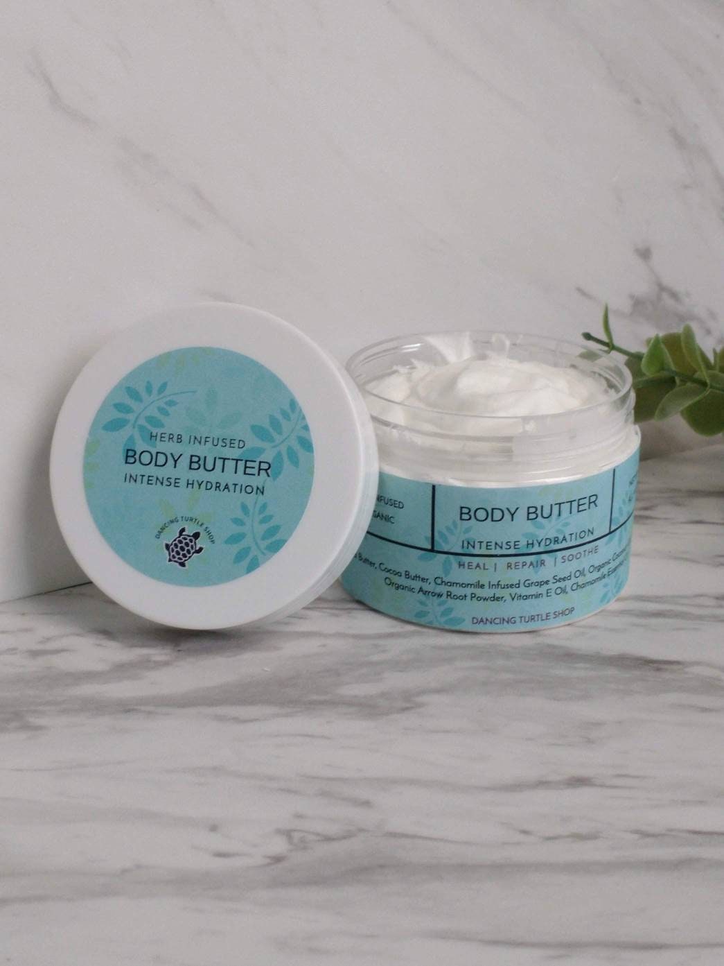 Herb Infused Body Butter, Lavender Calendula, Organic Shea & Cocoa