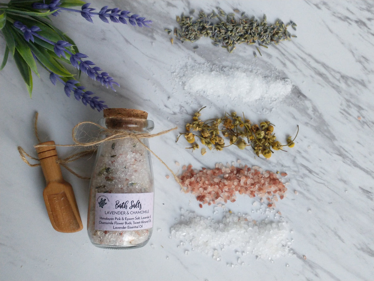 Organic Bath Salts, Essential Oils, Spa Gift Set