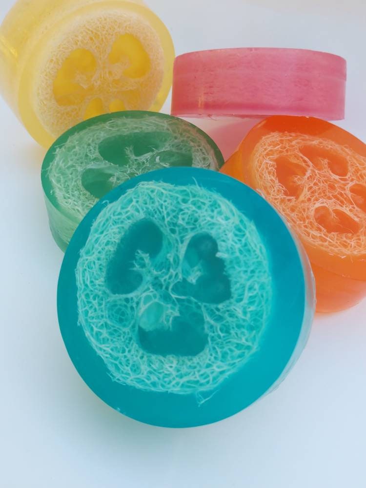 Organic Glycerin Loofah Soap: Exfoliating Vegan Soap, Christmas Stocking Stuffer