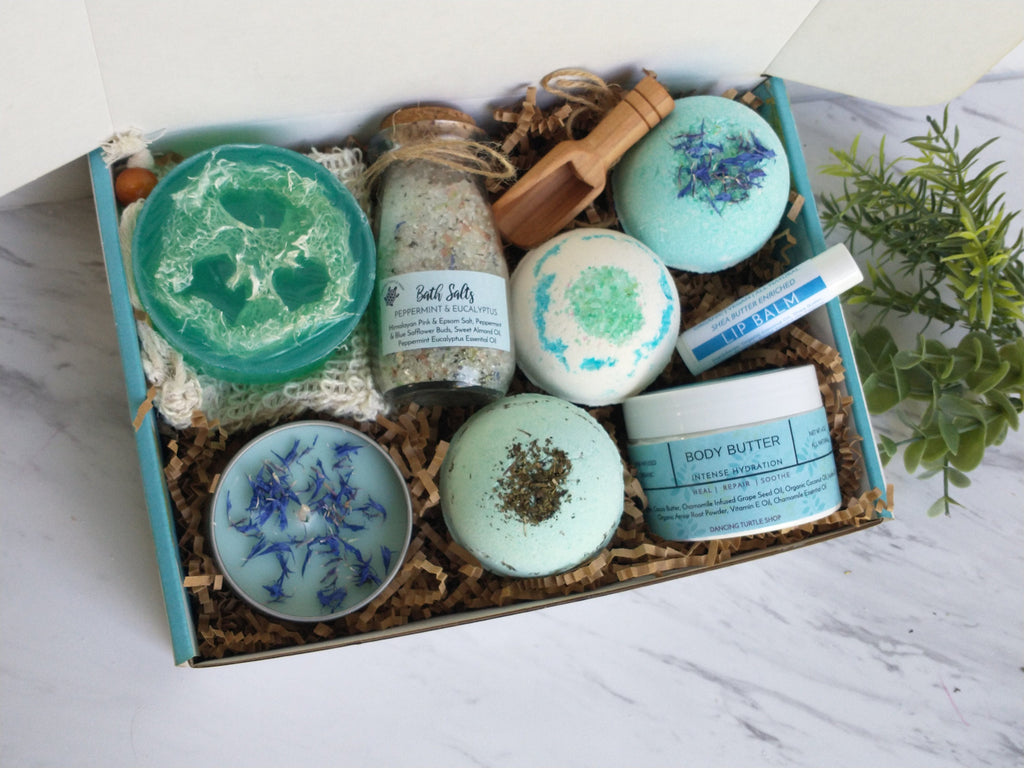 Aromatherapy Spa Gift Box, Eucalyptus Bath Bombs, Personalized Gift