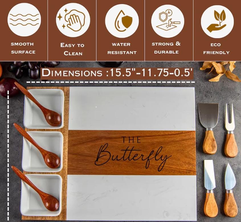 Personalized Charcuterie Board, Cutting Board, Trays and Platters, Home Gift, Wedding Gift, Housewarming Gift, Dining and Serving Gift