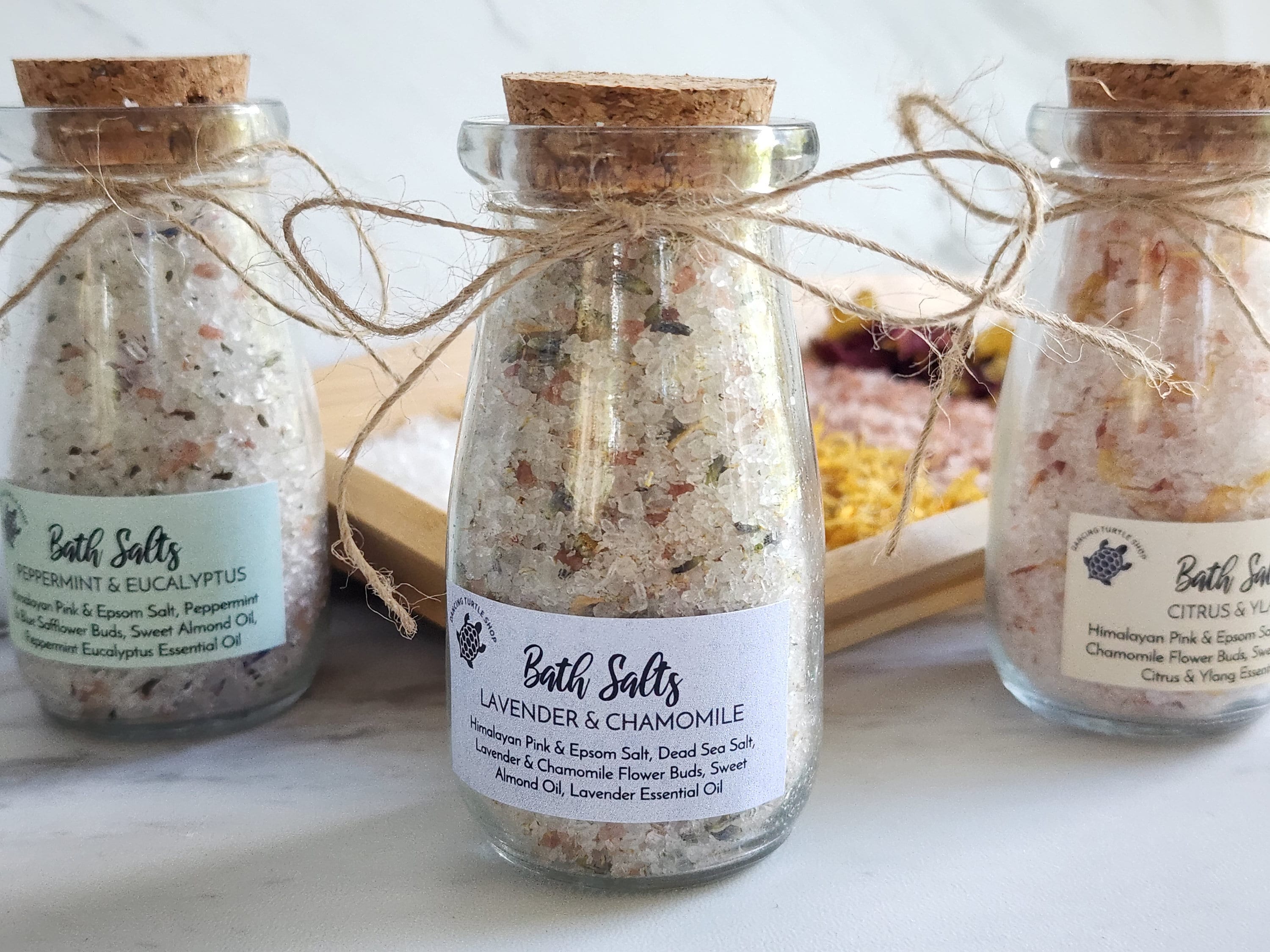 All Natural Bath Salts Gift Set, Essential Oils, Spa Aromatherapy