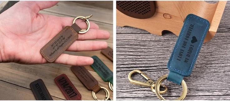 Personalized Leather Keychain, Customized Keychain, Custom Leather Key chain, Key Chain Gift, Custom Key Chain, Gift for Him, New Home Gift.