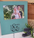 Engraved Faux Leather Wedding Picture Frame | Personalized Anniversary Gift