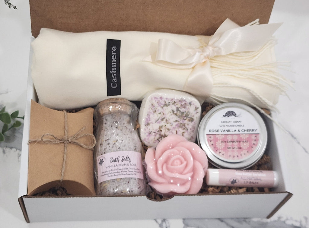 Cozy Gift Box, Mother's Day Gift, Cashmere Scarf Gift, Birthday Gift Box, Spa gift box, Self-care, Sending a hug, Thinking of You Gift Box.