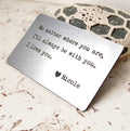 Personalized Own Message Metal Wallet Card, Sentimental Romantic Keepsake Gift For Him, Her, Wife, Husband, Christmas Gift, Anniversary Gift