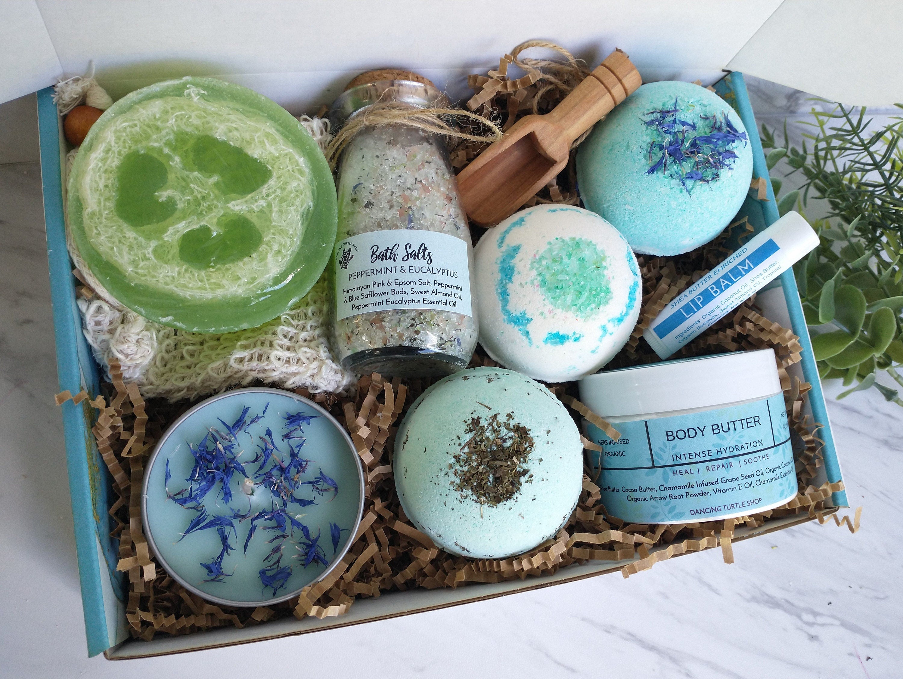 Personalized Eucalyptus Spa Gift Box, Aromatherapy Pamper Set