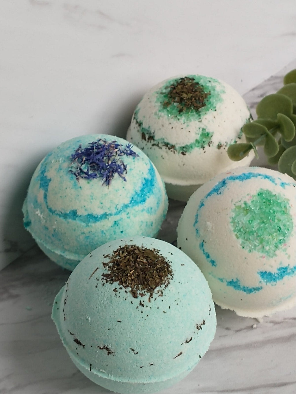 Peppermint Eucalyptus Bath Bomb, Vegan Organic Sinus Relief