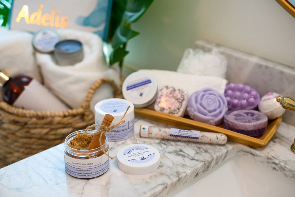 Lavender Spa Gift Box, Organic Skincare, Self Care Set