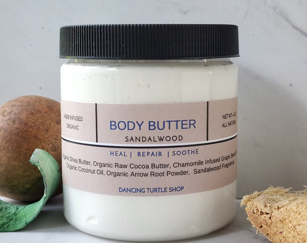 Herb Infused Body Butter, Lavender Calendula, Organic Shea & Cocoa