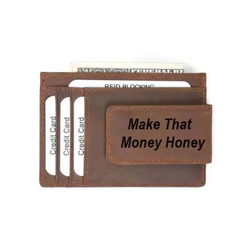 Money Clip, Personalized Gift For Him, Gift for Dad, Custom Gift for Dad, Engraved Genuine Leather Wallet, Custom Wallet, Gift for Men.