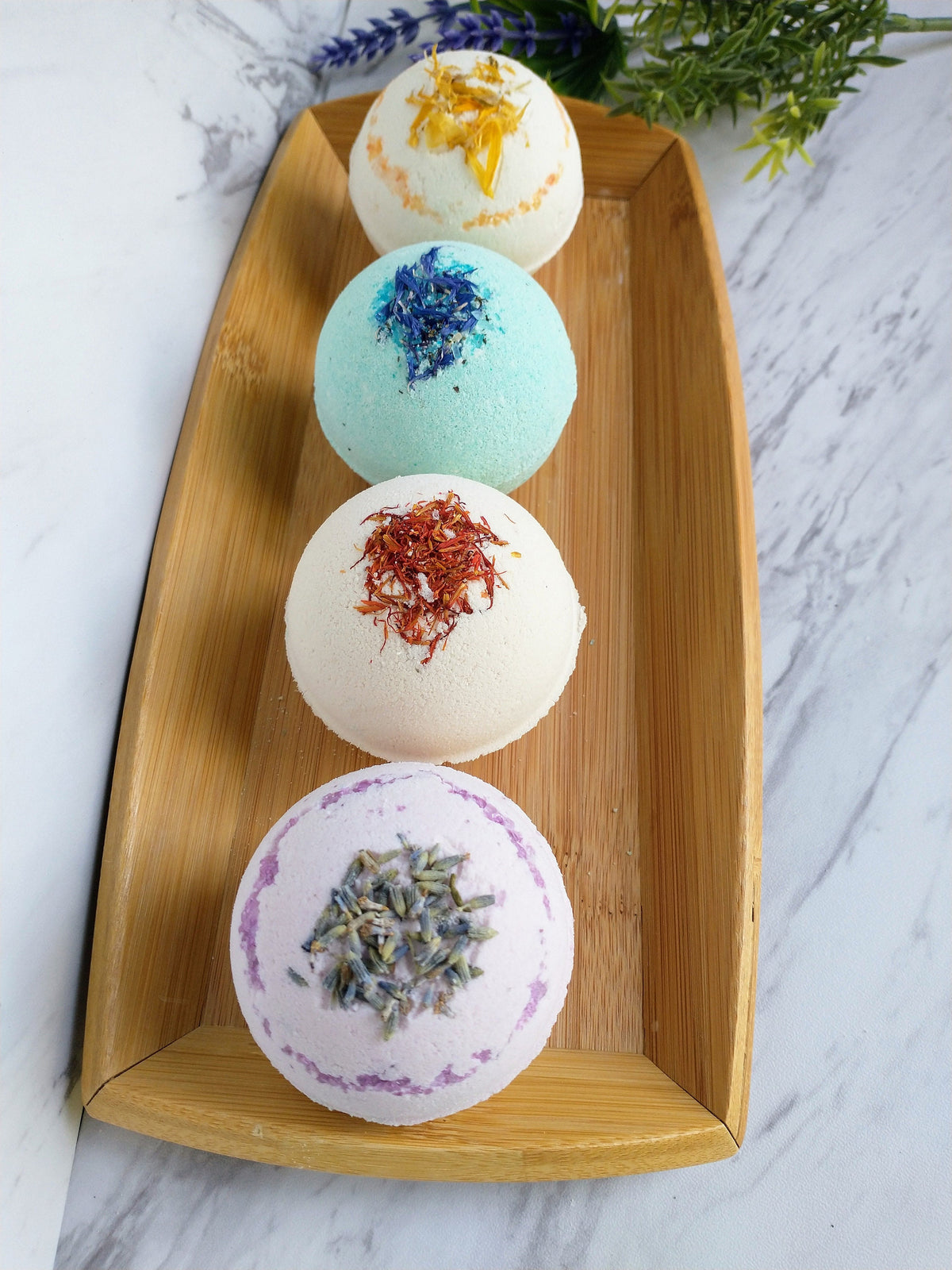 Organic Spa Gift Box, Aromatherapy Bath Bombs, Citrus Mango