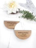 Engraved Marble Wood Coasters, Personalized Wedding Gift, Home Gift.