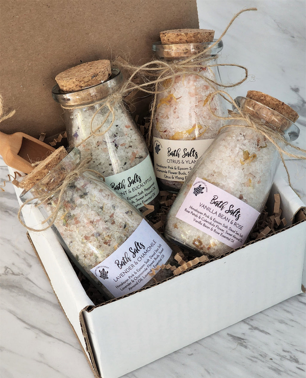 All Natural Bath Salts Gift Set, Essential Oils, Spa Aromatherapy