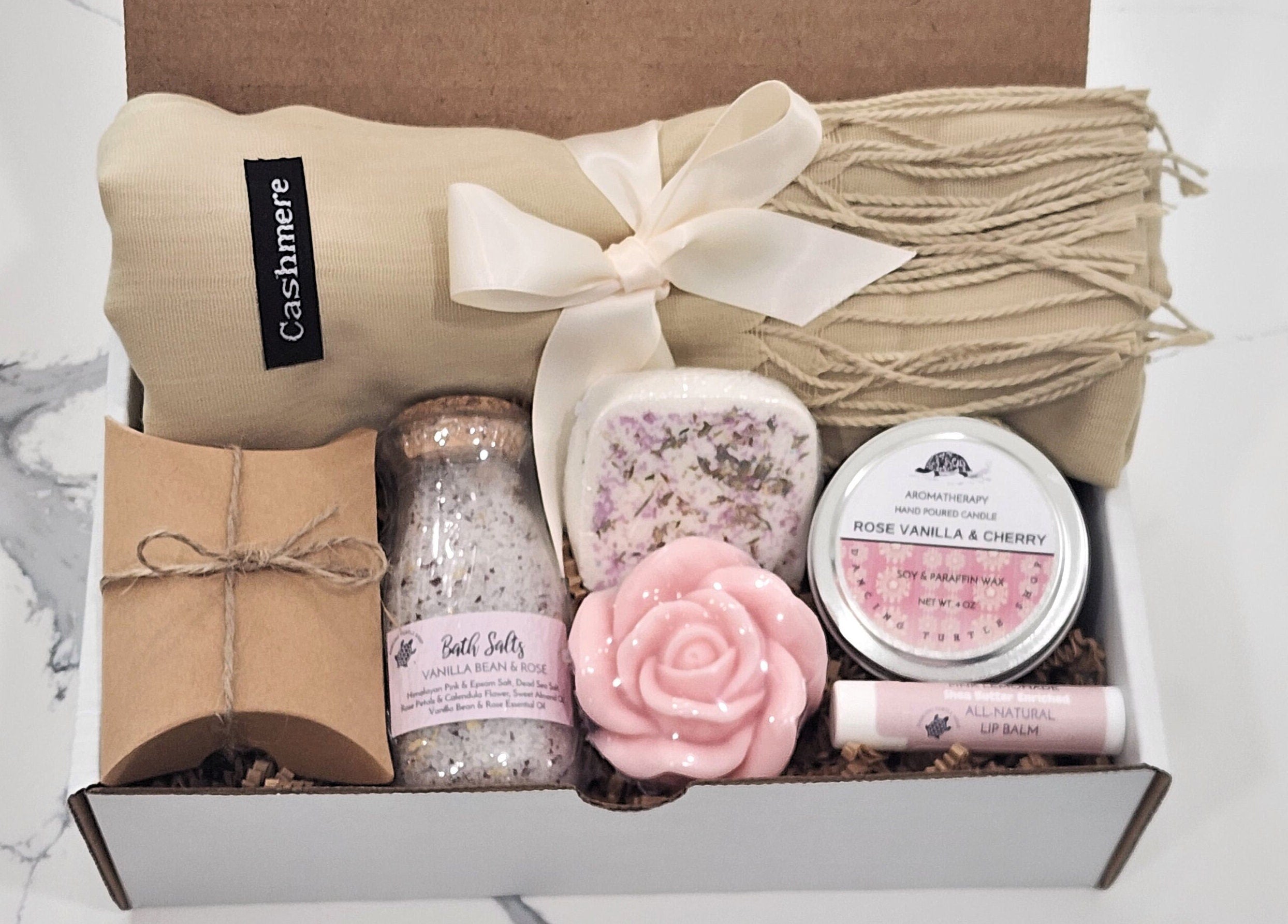 Cozy Gift Box, Holiday Gift Box, Cashmere Blend Scarf Gift, Mother's Day Gift Basket, Birthday Gift Box, Spa gift box, Thinking of You Gift.