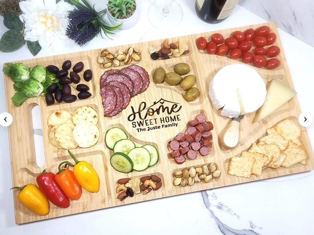 Charcuterie Board Personalized Cheese Cutting Board Wedding Gift for Couples, Housewarming Gift New Home Kitchen Decor, Holiday Custom Gift