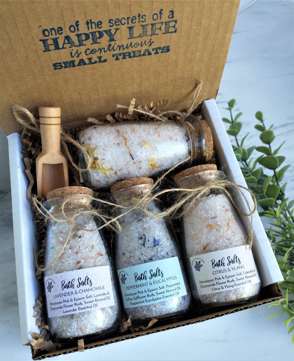 All Natural Bath Salts Gift Set, Essential Oils, Spa Aromatherapy