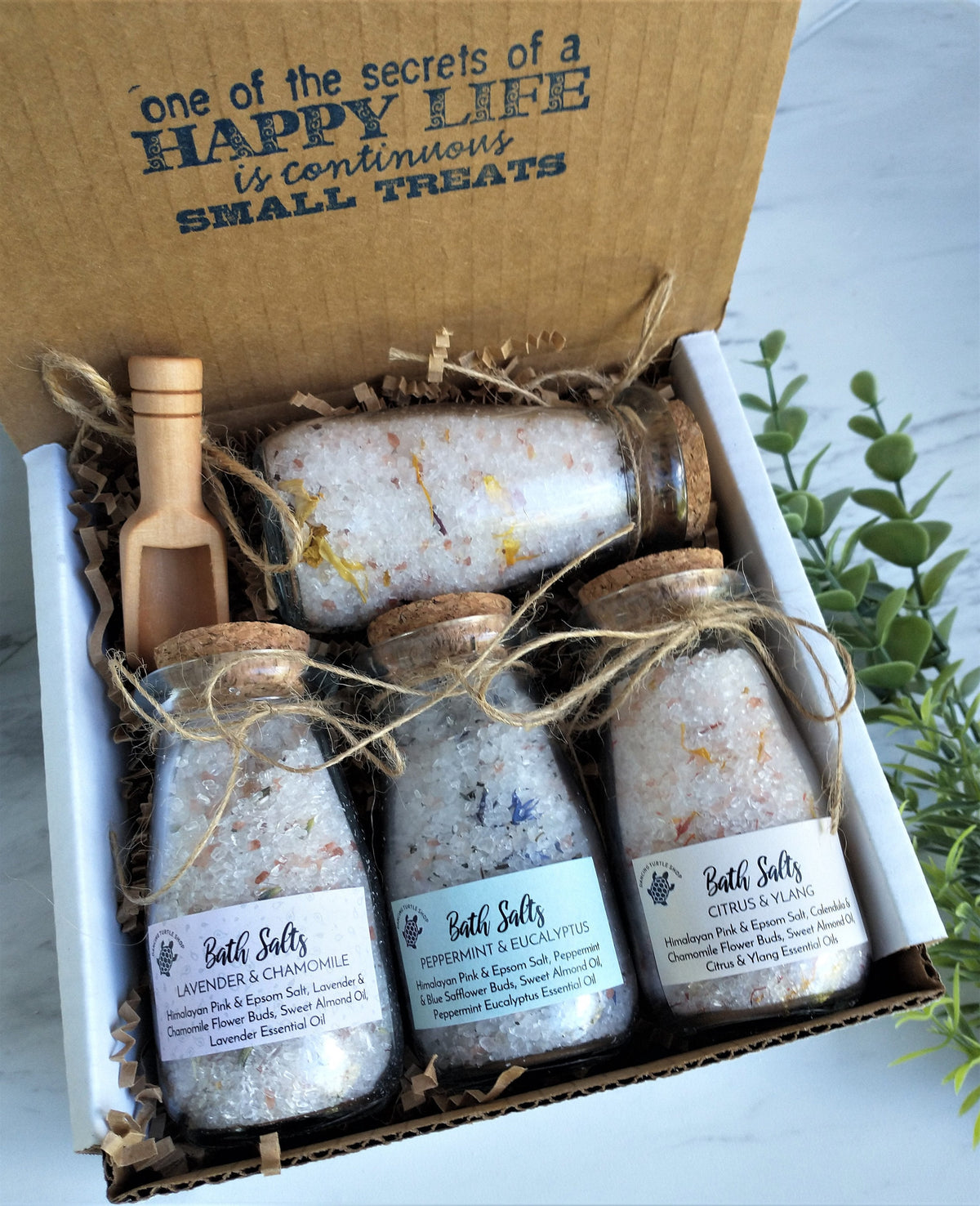All Natural Bath Salts Gift Set, Essential Oils, Spa Aromatherapy