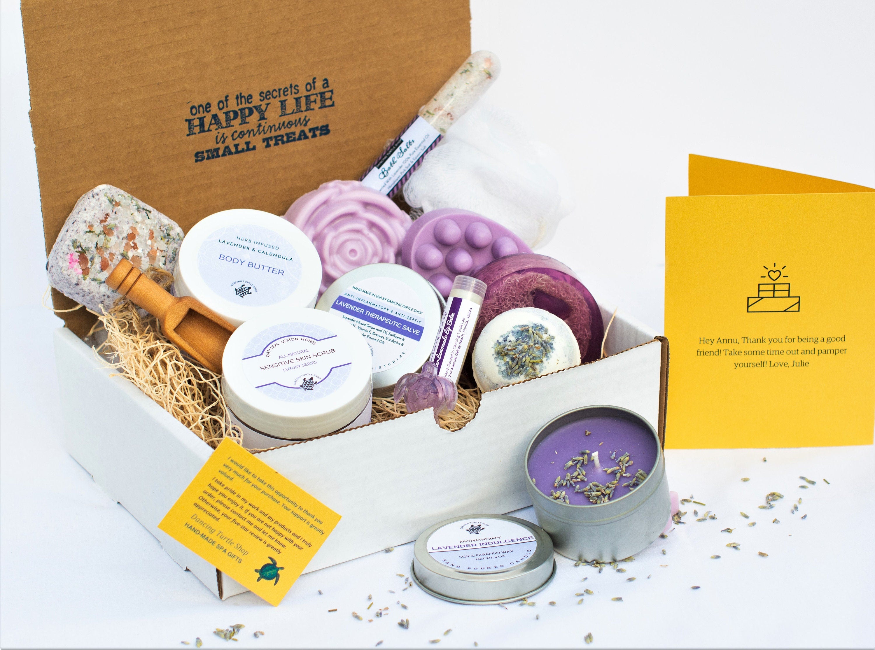 Lavender Spa Gift Box, Natural Bath and Body Products, Personalized Gift