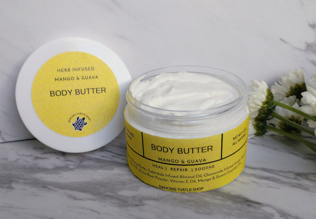 Natural Spa Gift Box, White Tea & Ginger Candle, Mango Guava Butter