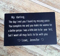 Personalized wallet card, Metal wallet card, Wallet card insert, Personalized message card, , Sentimental Romantic Keepsake, Custom Gift
