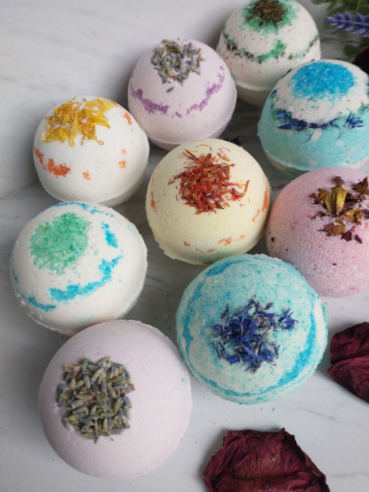 Stocking Stuffers, Lavender Natural Bath Bomb, Vegan Organic Bath bombs, Stress Relief Bath Bombs, Bubble Bath, Self Care