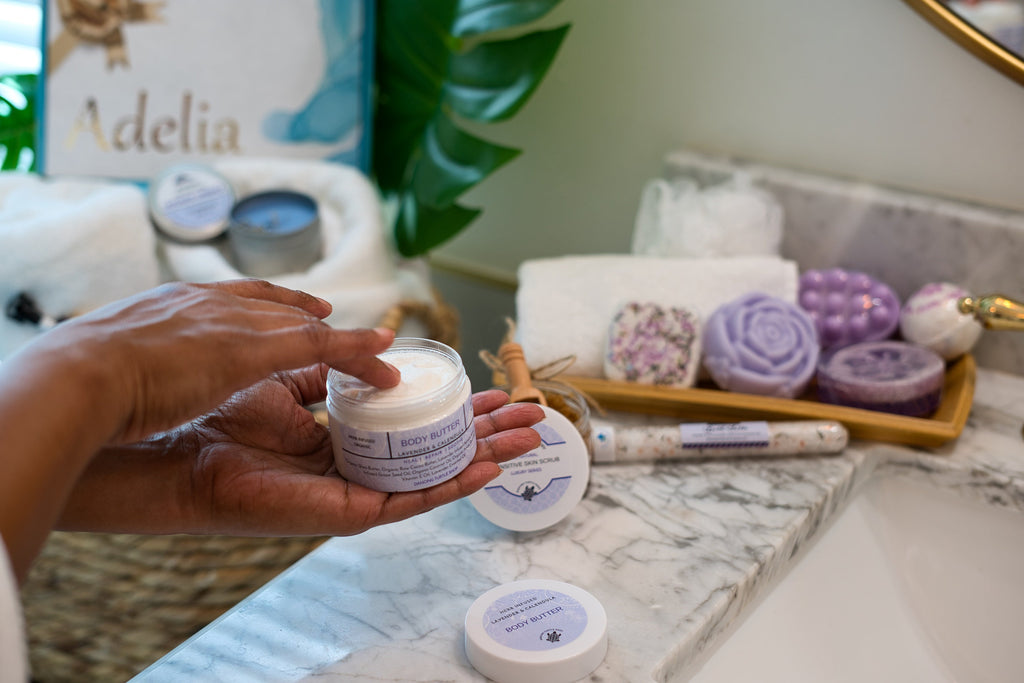 Personalized Spa Gift Box, Lavender & Calendula, Self Care Pamper Set