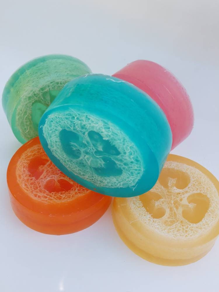 Organic Glycerin Loofah Soap: Exfoliating Vegan Soap, Christmas Stocking Stuffer