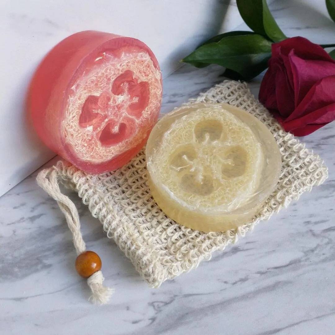 Organic Glycerin Loofah Soap: Exfoliating Vegan Soap, Christmas Stocking Stuffer