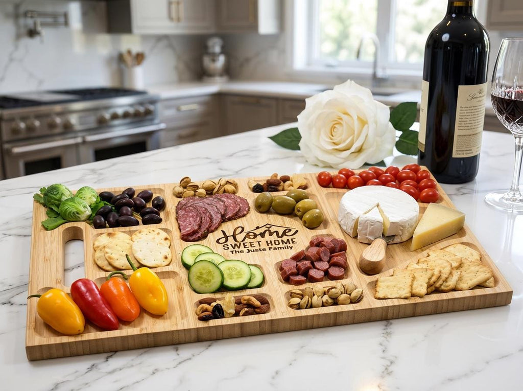 Charcuterie Board Personalized Cheese Cutting Board Wedding Gift for Couples, Housewarming Gift New Home Kitchen Decor, Holiday Custom Gift