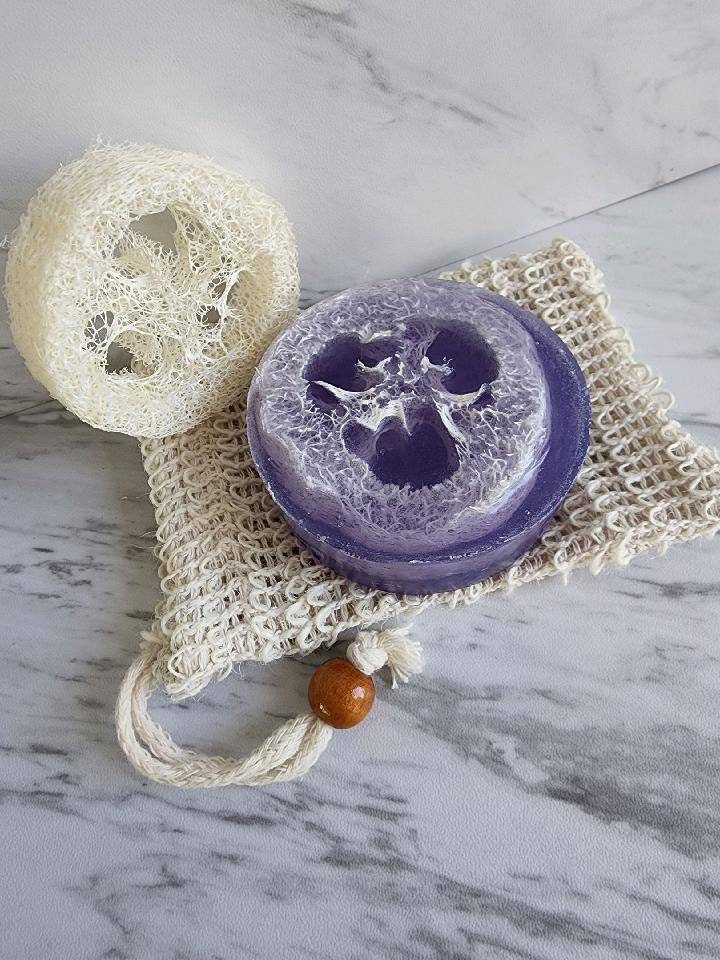 Organic Glycerin Loofah Soap: Exfoliating Vegan Soap, Christmas Stocking Stuffer