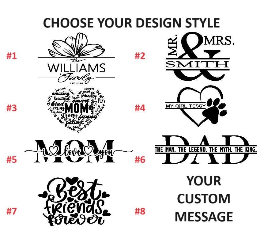 Personalized Add Your Custom Text Engraved Leatherette Faux Leather Hanging/Tabletop Personalized Group Family Photo Picture Frame