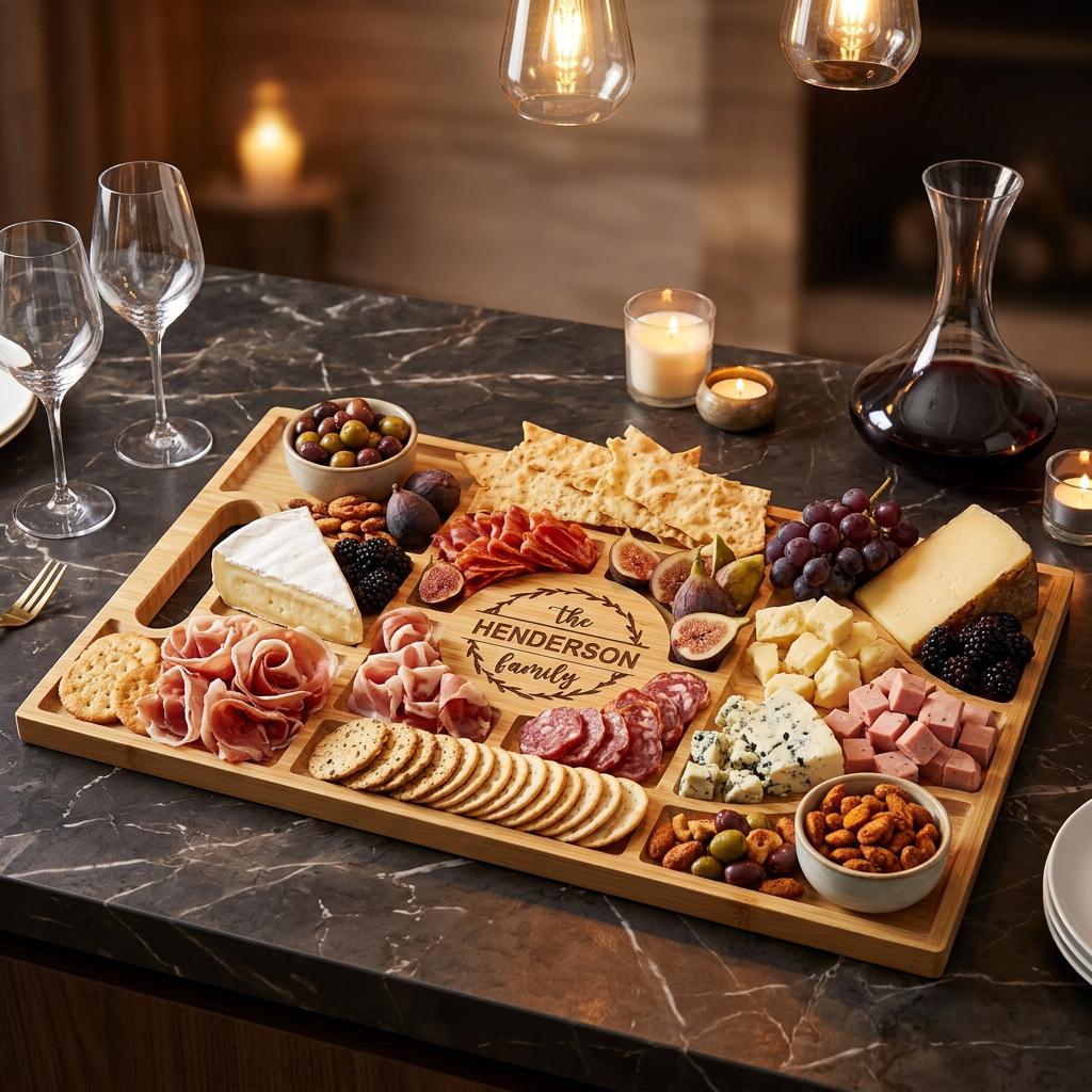 Charcuterie Board Personalized Cheese Cutting Board Wedding Gift for Couples, Housewarming Gift New Home Kitchen Decor, Holiday Custom Gift