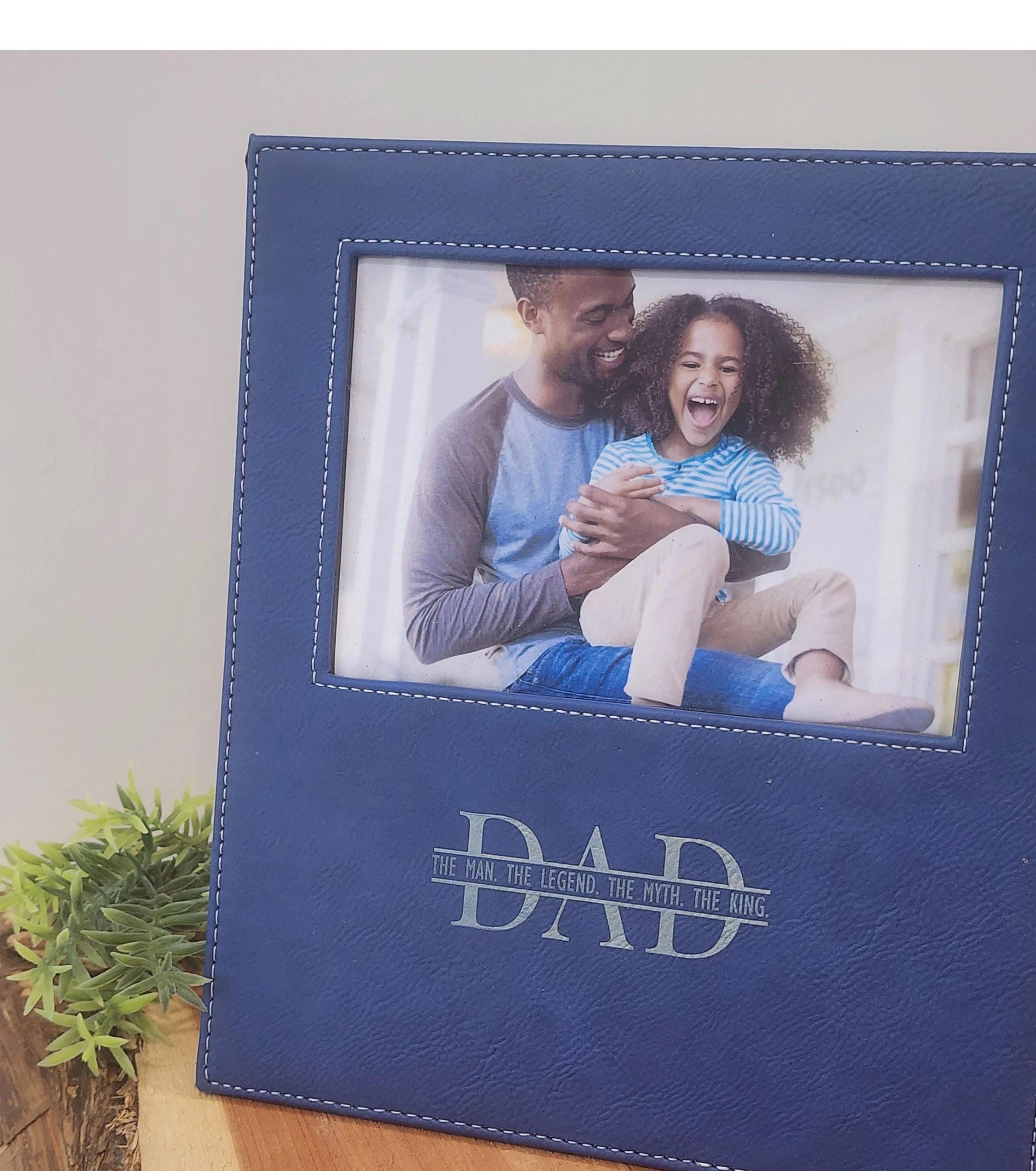 Personalized Add Your Custom Text Engraved Leatherette Faux Leather Hanging/Tabletop Personalized Group Family Photo Picture Frame