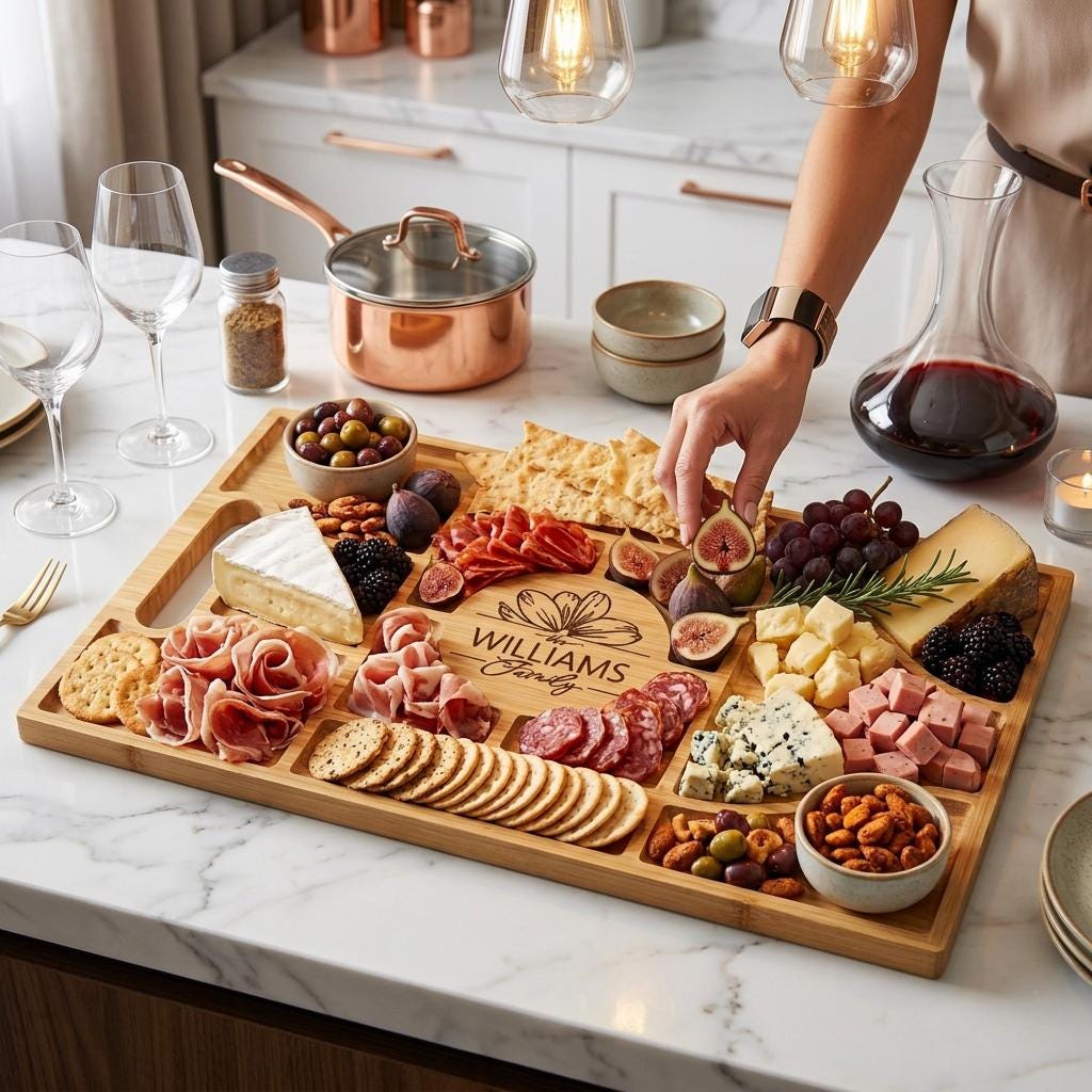 Charcuterie Board Personalized Cheese Cutting Board Wedding Gift for Couples, Housewarming Gift New Home Kitchen Decor, Holiday Custom Gift