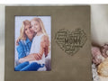 Personalized Add Your Custom Text Engraved Leatherette Faux Leather Hanging/Tabletop Personalized Group Family Photo Picture Frame