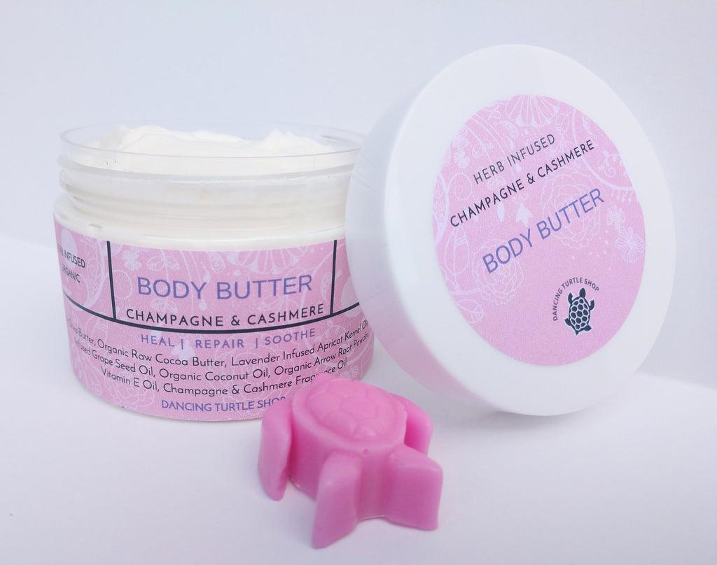 Herb Infused Body Butter, Shea & Cocoa, Sandalwood Scent