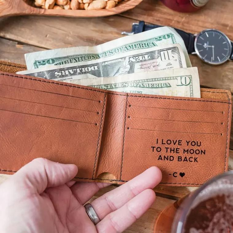 Personalized Wallet, Men Wallet, Leather Wallet, Custom Gift for Him, Father's Day Gift, Custom Wallet, Boyfriend Gift for Men, Gift for Dad