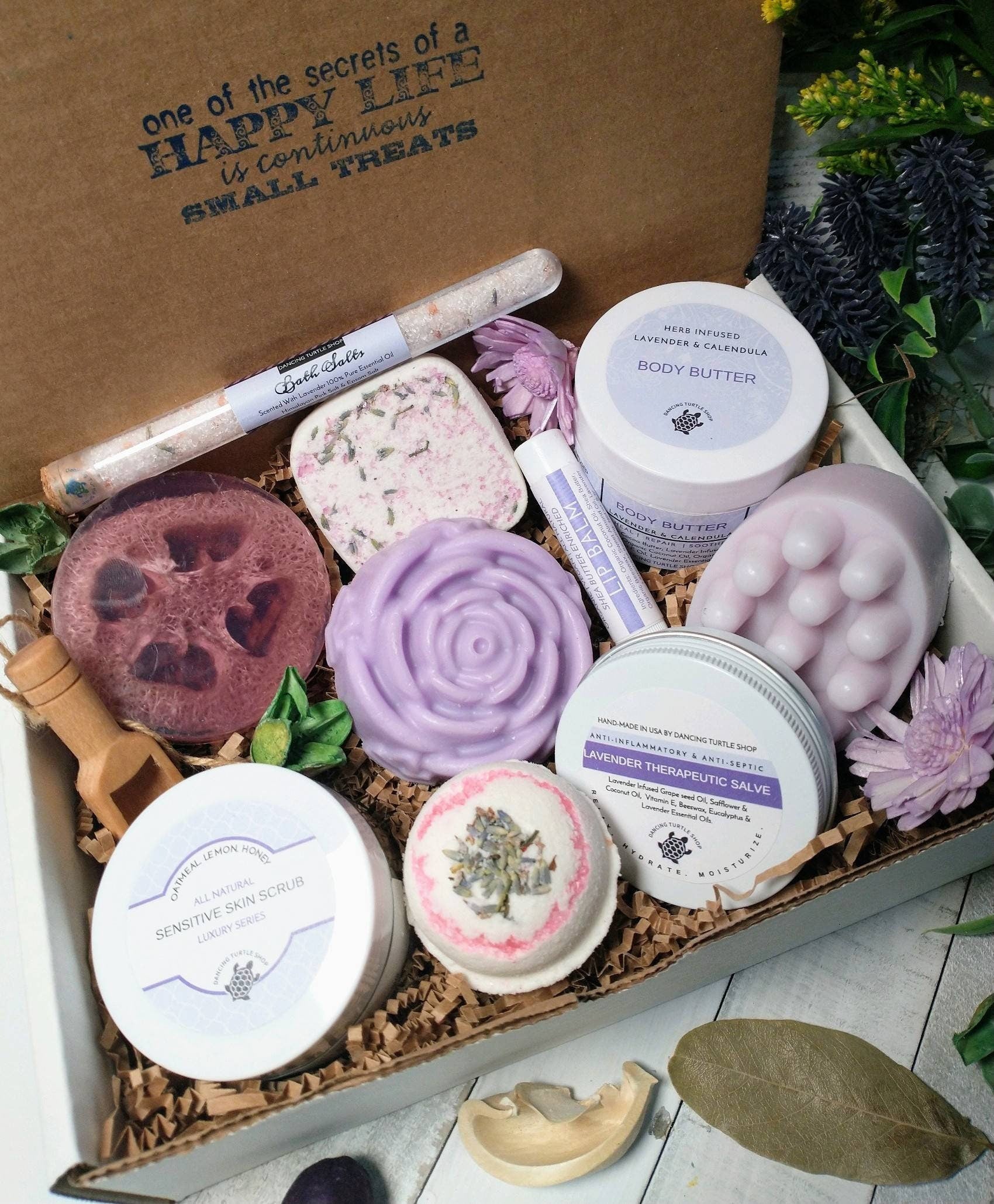Lavender Spa Gift Box, Natural Aromatherapy, Personalized Spa Set