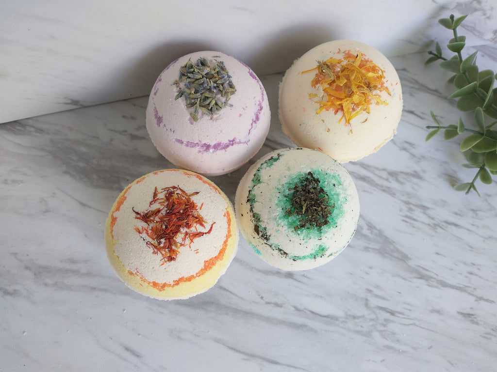 Organic Spa Gift Box, Aromatherapy Bath Bombs, Citrus Mango